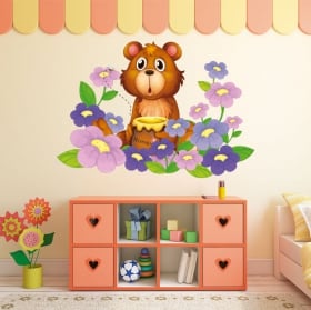 Vinyle et autocollants enfants la fuite de l'ours en ballon