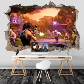 Des autocollants et vinyles jeux vid&eacute;o fortnite 3d