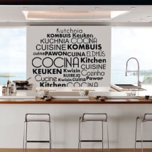Vinyle et autocollants cuisine en plusieurs langues