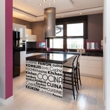 Vinyle décoratif cuisine en plusieurs langues