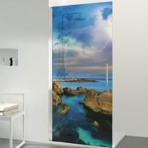Vinyles pour écrans de bain rayons dans la mer