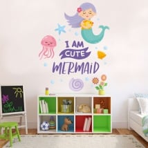 Vinyle décoratif et autocollants pour enfants phrase petite sirène
