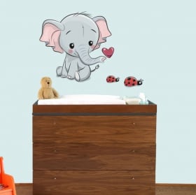 Vinyle pour enfants ou de b&eacute;b&eacute; lion et papillons