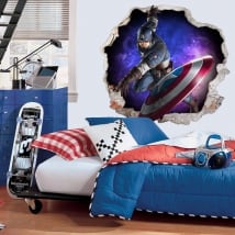 Vinyle 3d marvel capitaine amérique