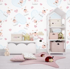 Papiers peints pour enfants licornes et coeurs