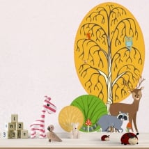 Vinyle enfants et jeunes animaux de la forêt