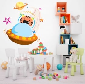 Vinyle pour enfants astronautes et vaisseaux spatiaux