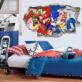 Autocollants vinyle 3d super mario odyssey