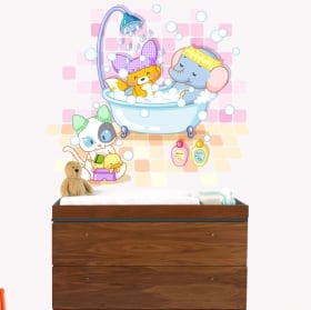 Vinyle pour enfants ou de les b&eacute;b&eacute;s les animaux se baigner