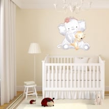 Vinyle pour enfants ou bébé éléphant avec chien