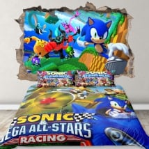 Vinyle décoratif 3d jeu vidéo sonic