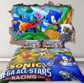 Vinyle décoratif 3d jeu vidéo sonic