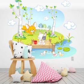 Stickers muraux animaux pour enfants deltaplane