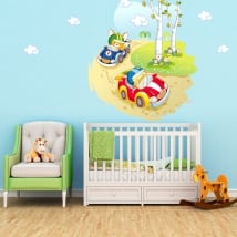 Vinyle et autocollants pour enfants ou bébé course de voiture