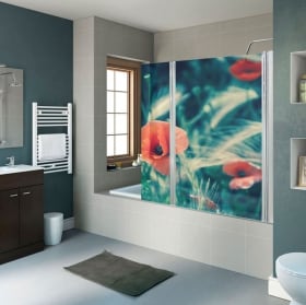 Vinyle &eacute;crans de salle de bain fleur de cerisier japonais