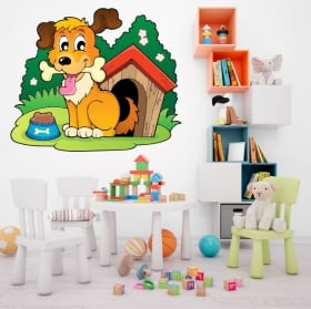 Vinyle pour enfants girafe avec arbre et nuages