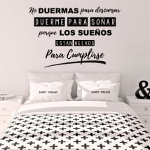 Vinyle décoratif phrase dormir pour rêver