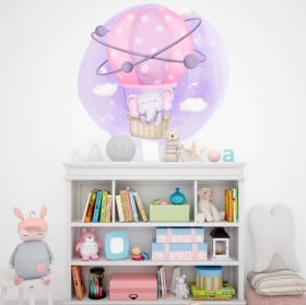 Vinyle et autocollants éléphant avec des fleurs pour les bébés