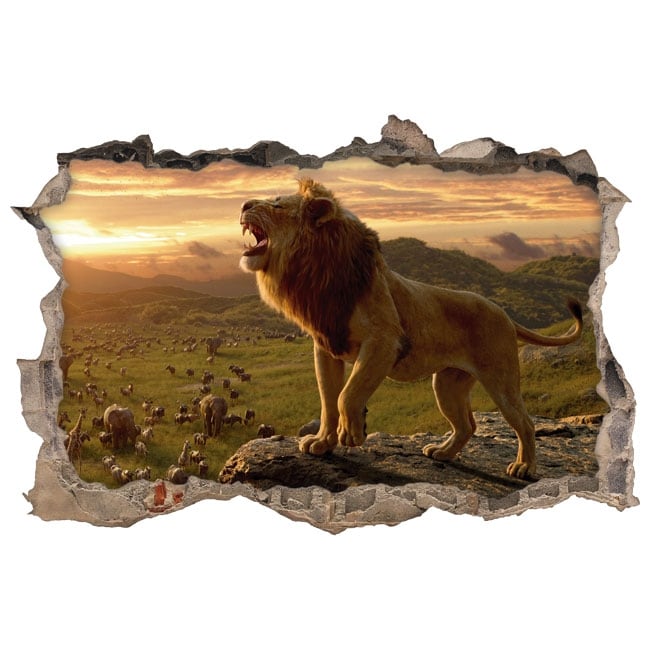 🥇 Vinyle décoratif et stickers 3d le roi lion 🥇