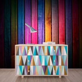 Murales en vinyle effet bois rustique