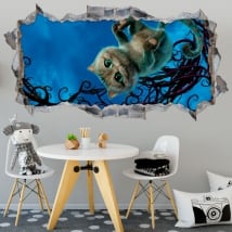 Vinyles 3d chat alice au pays des merveilles