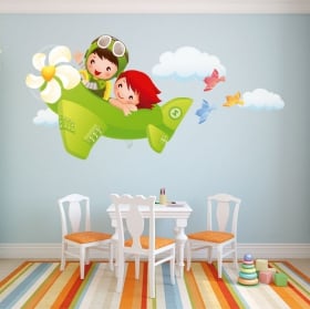 Autocollants en vinyle pour enfants voyage en avion