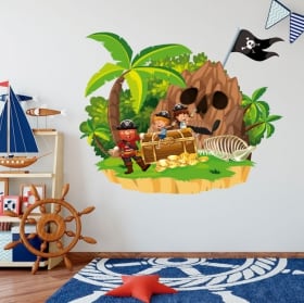 Vinyle pour enfants pirate sur l'&icirc;le
