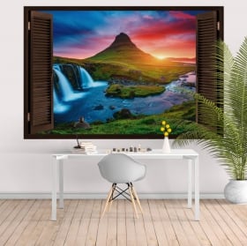 Vinyle fen&ecirc;tre la cataracte ban gioc detian 3d