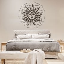 Vinyle décoratif et des autocollants soleil avec visage