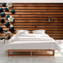 Murales de vinyle pierres et fleurs zen