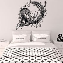 Vinyle décoratif spirale avec des notes de musique