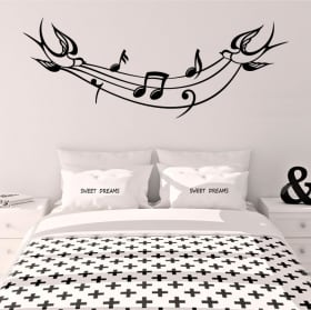 Vinyle décoratif spirale avec des notes de musique