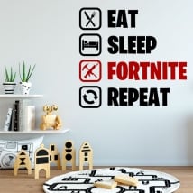 Autocollants en vinyle fortnite routine en anglais