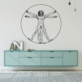 Vinyle et autocollants homme de vitruve leonardo da vinci