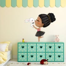 Autocollants en vinyle fille et lapin
