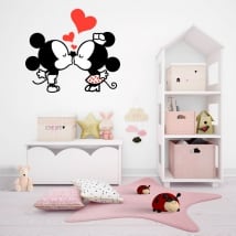 Autocollants en vinyle mickey et minnie mouse l'amour