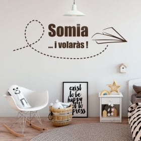 Vinyle et autocollants phrase catalane somia i volar&agrave;s