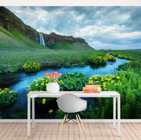 Papiers peints cascades de seljalandsfoss islande