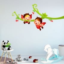 Autocollants branche d'arbre et coccinelles enfants