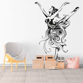 Vinyle et autocollants silhouette de femme danseur