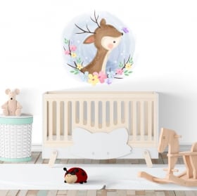 Vinyle et autocollants pour les b&eacute;b&eacute;s bambi avec papillon