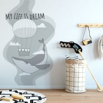Vinyles et autocollants phrase en anglais ma vie est rêve