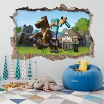 Vinyle et autocollants 3d jeu vidéo minecraft