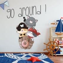Vinyle et autocollants pour enfants animaux sur le bateau