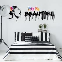 Autocollants en vinyle graffiti banksy la vie est belle
