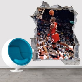 Vinyles et autocollants 3d basketball michael jordan