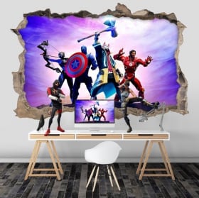 Vinyles 3d jeu vid&eacute;o fortnite vengeurs