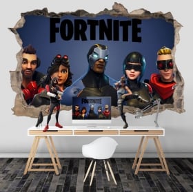 Stickers muraux 3d jeu vid&eacute;o fortnite