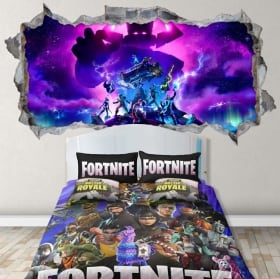 Vinyles et stickers muraux 3d jeu vidéo fortnite