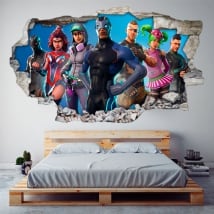 Vinyles adhésifs murs 3d fortnite